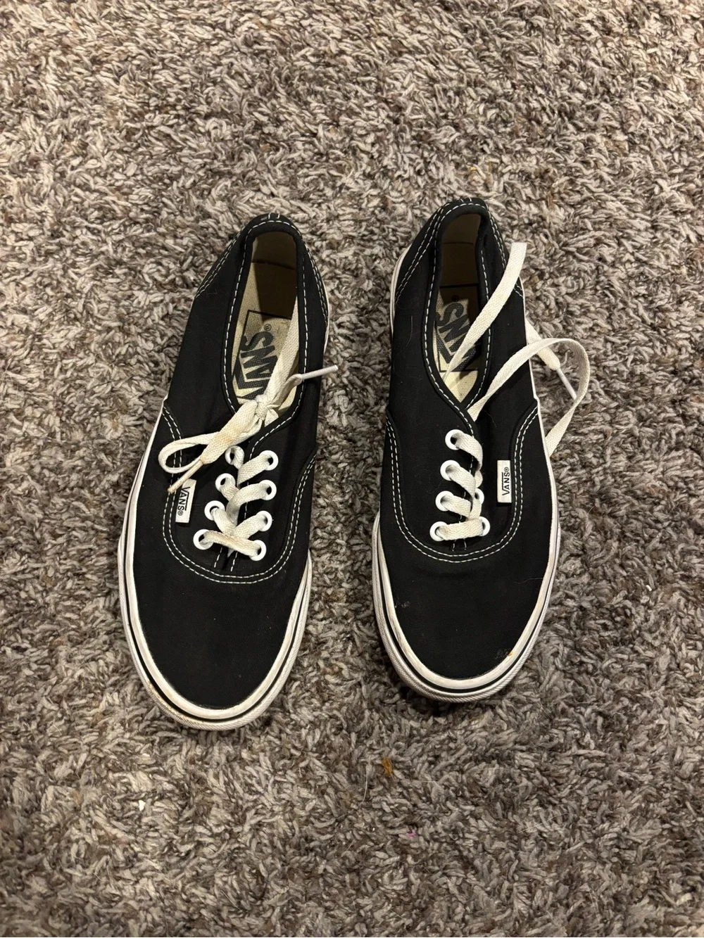 Vans Black Canvas Low-Top Sneakers with White Accents